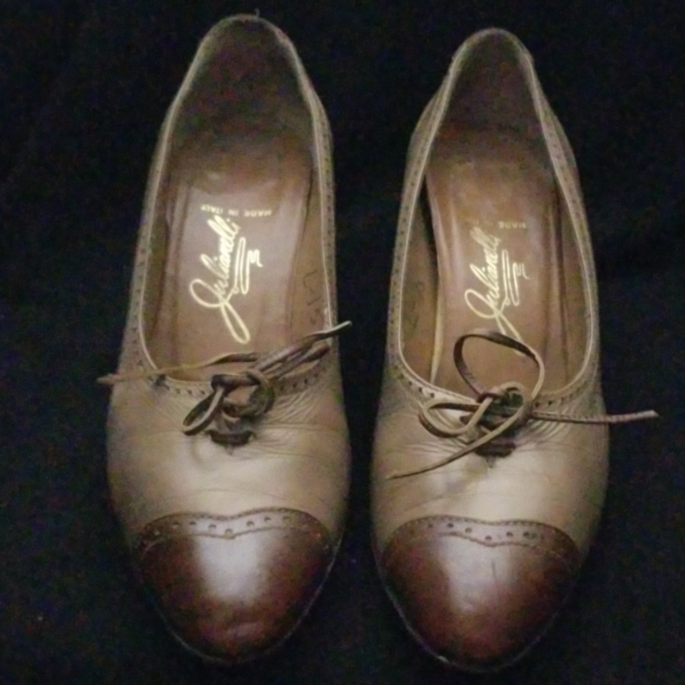 Vintage Julianelli Wingtip Tie-up Shoes Sz 7 1/2B